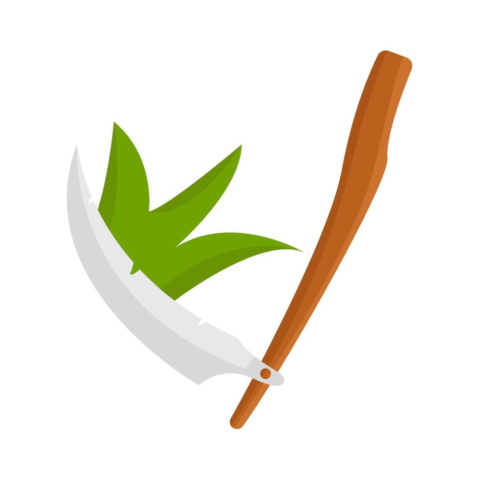 sickle with grass illustration vector