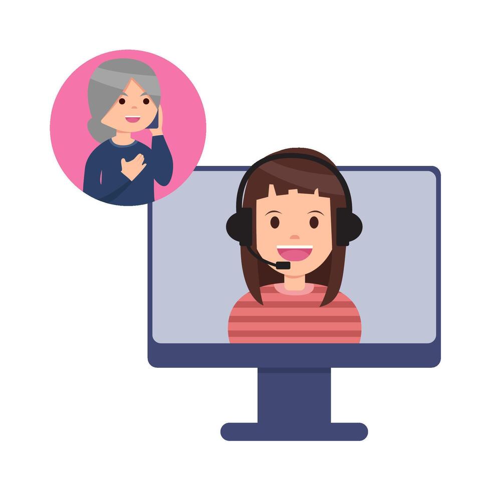 call center serve customers illustration vector