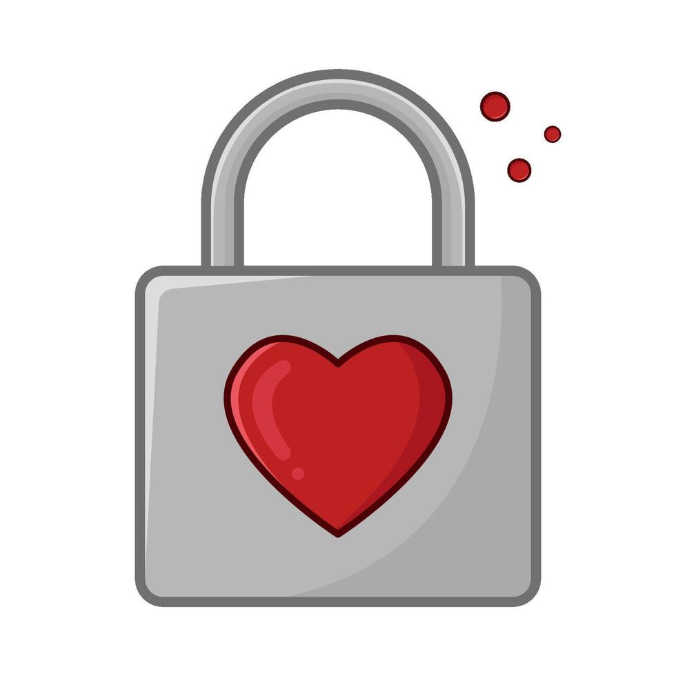 love in padlock illustration vector