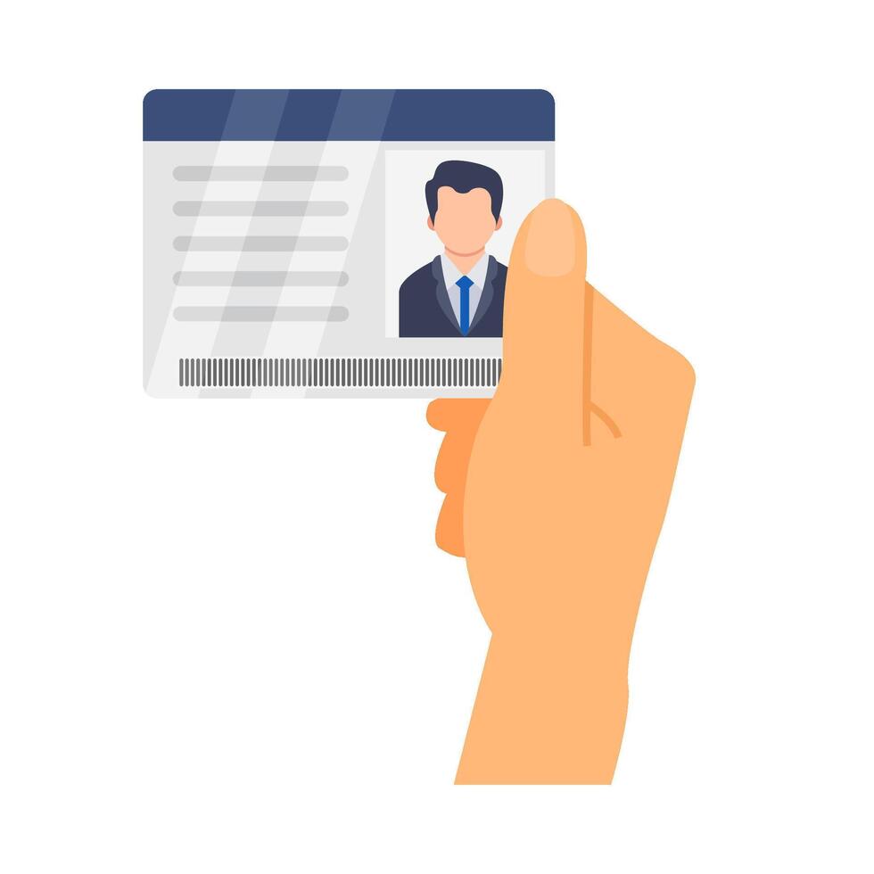 id card in hand illustration vector