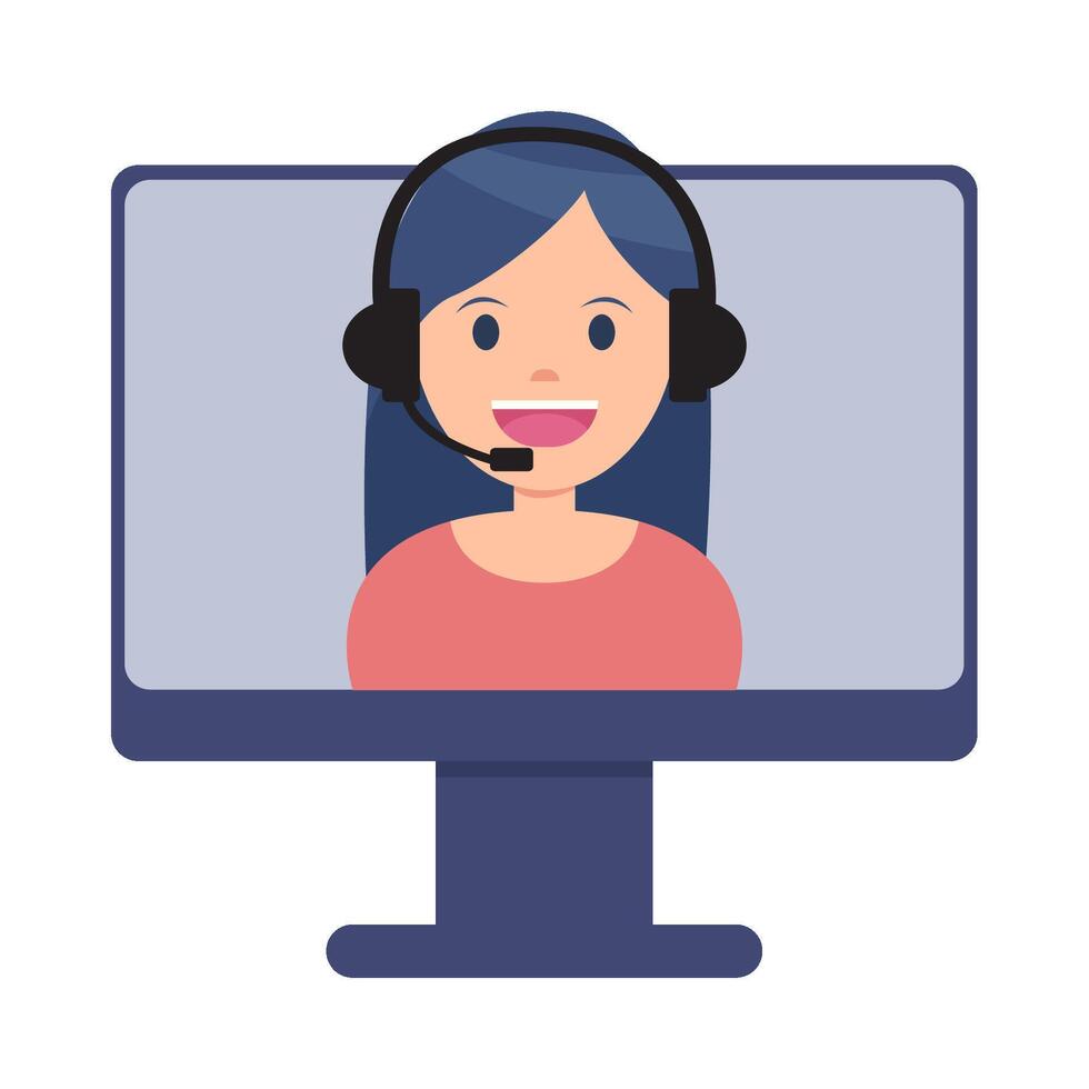 call center in computer illustration vector