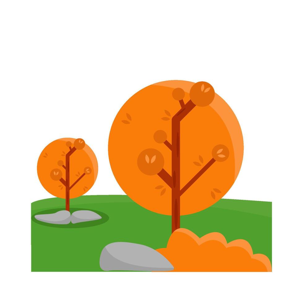 árbol naranja en jardín ilustración vector