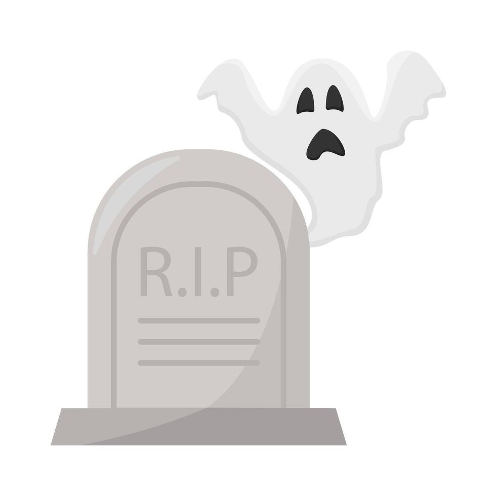 fantasma en cementerio ilustración vector