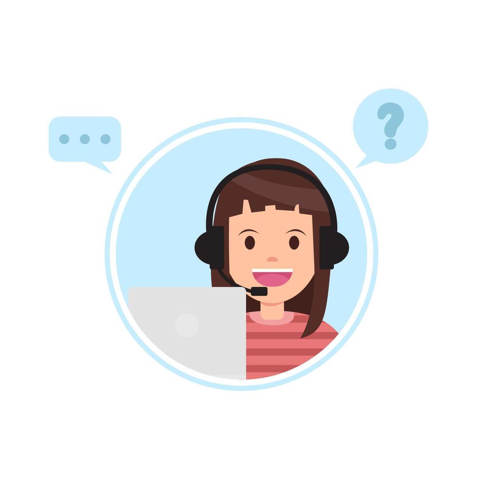 call center answer customer questions illustration vector