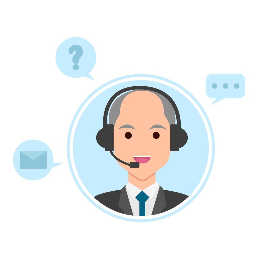 call center answer customer questions illustration vector