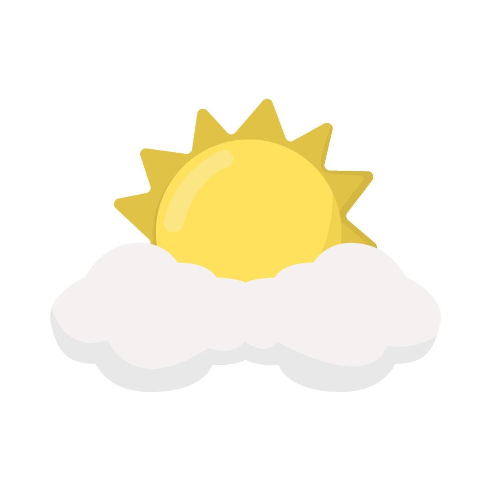 sun summer with cloud illustration vector