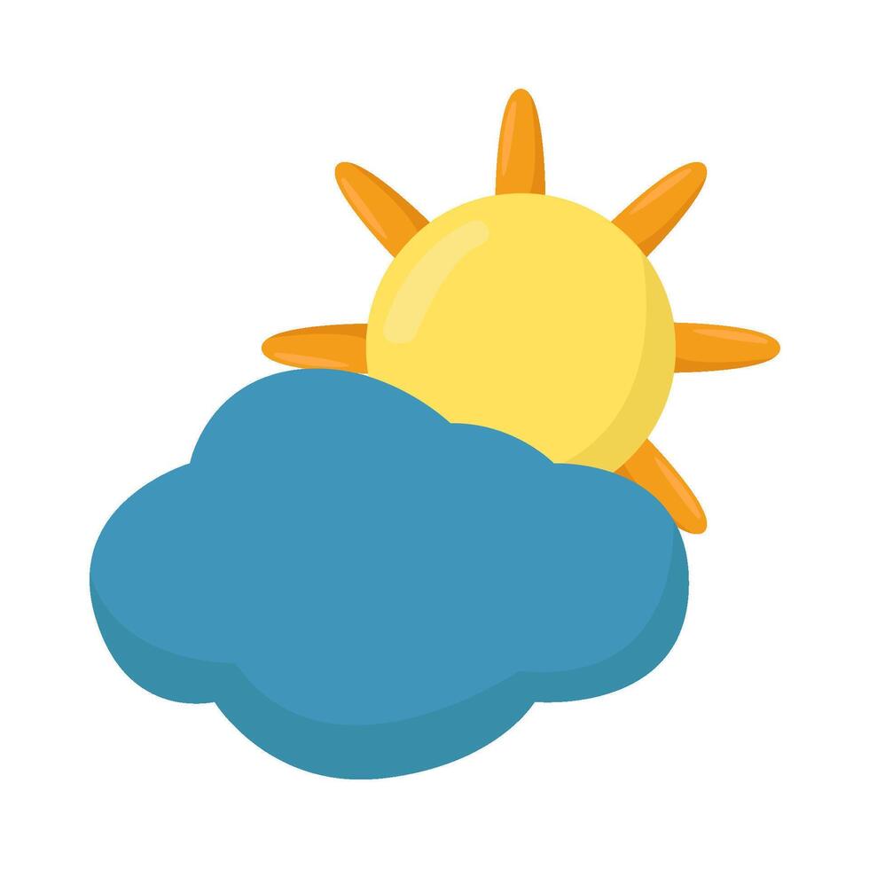 sun with cloudy sky illustration vector