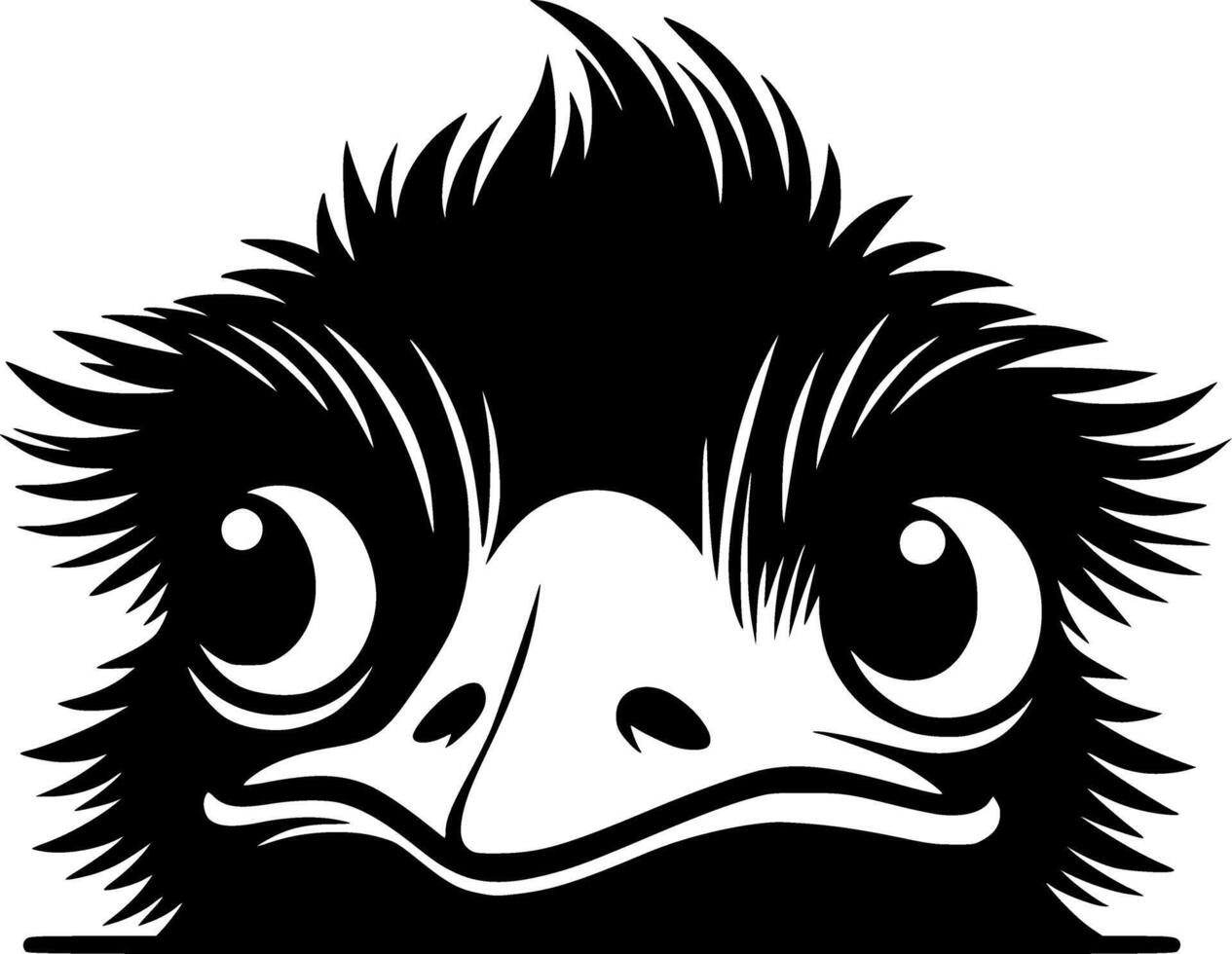 Peeking Emu Face vector