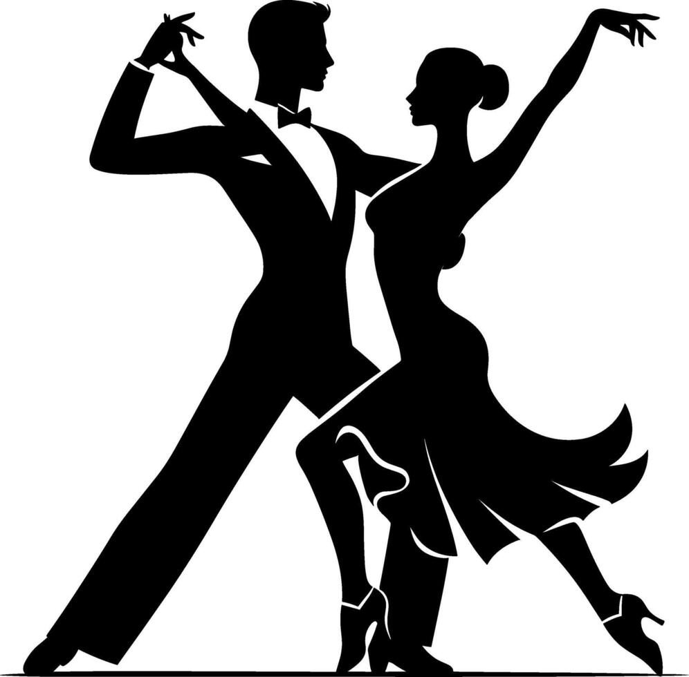 Ballroom Dancers in Silhouette vector