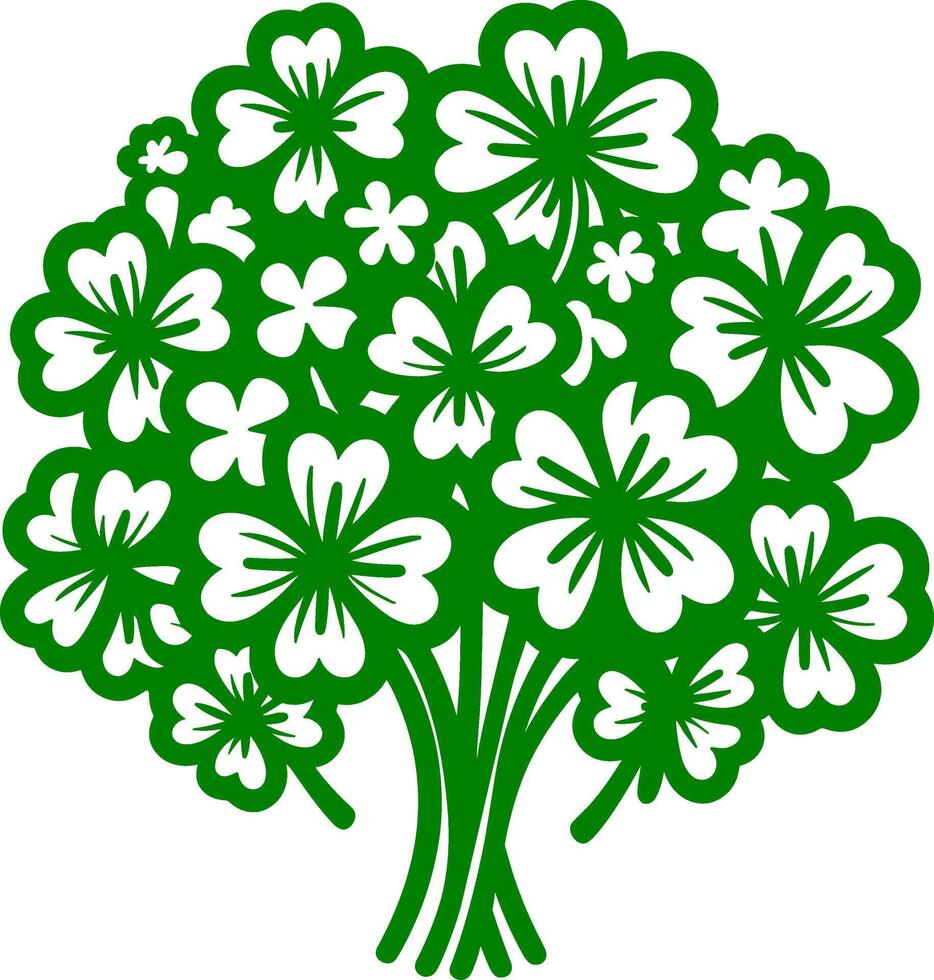 Bouquet of Shamrocks vector