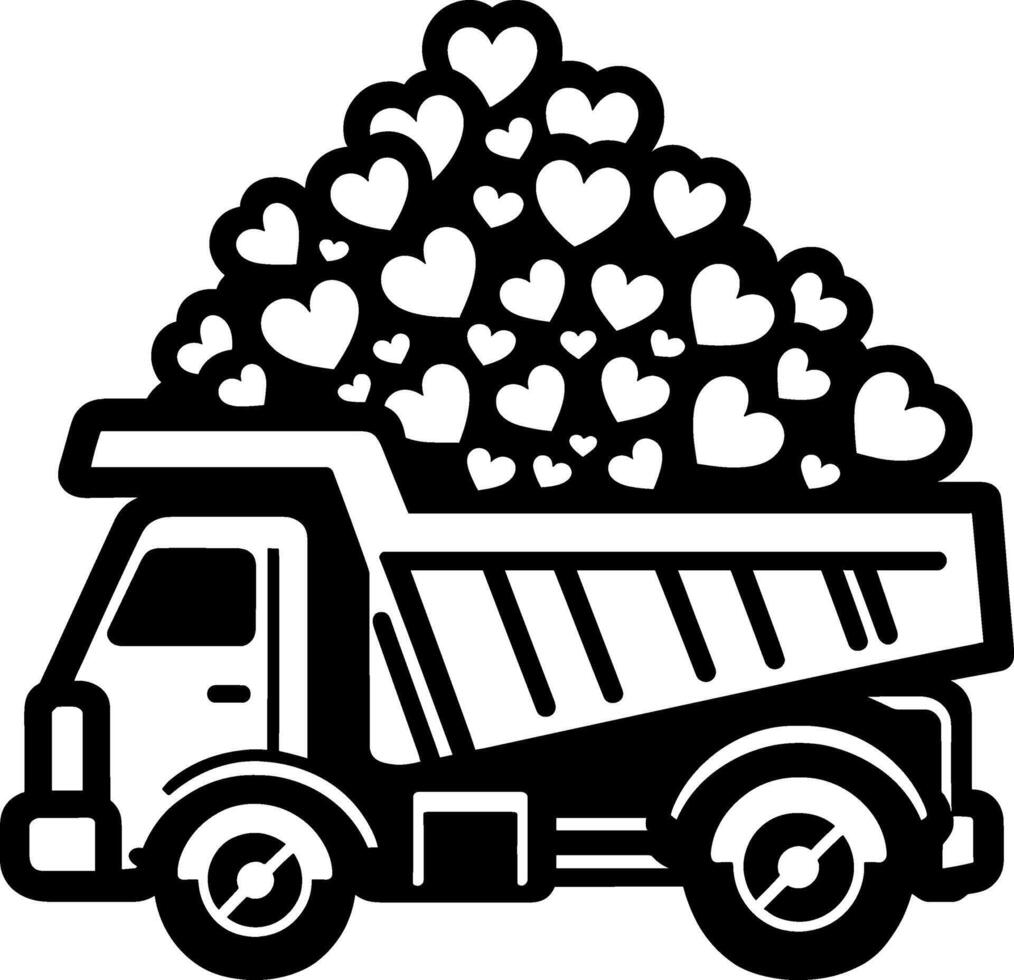 Dump Truck Full of Hearts vector