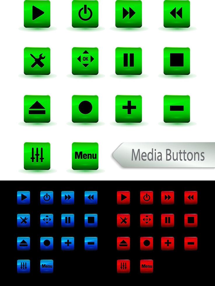 multi medios de comunicación jugador botón vector