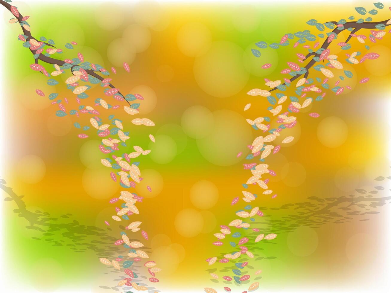 flying leaves Falling From The Tree vector