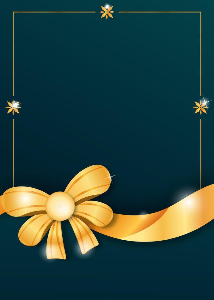 green dark background with gold ribbon vector