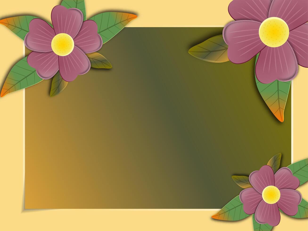 flower banner retro color and space for your text vector