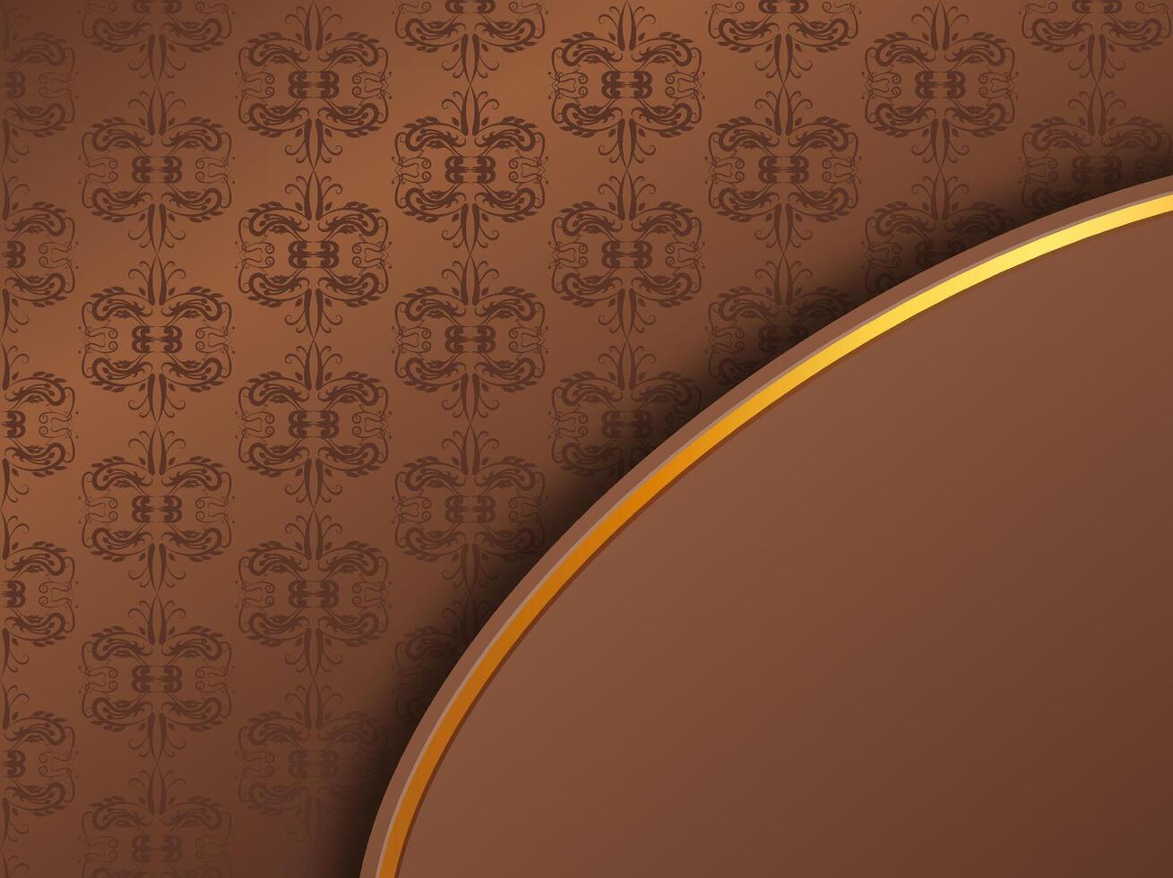 Floral vintage pattern on brown background vector