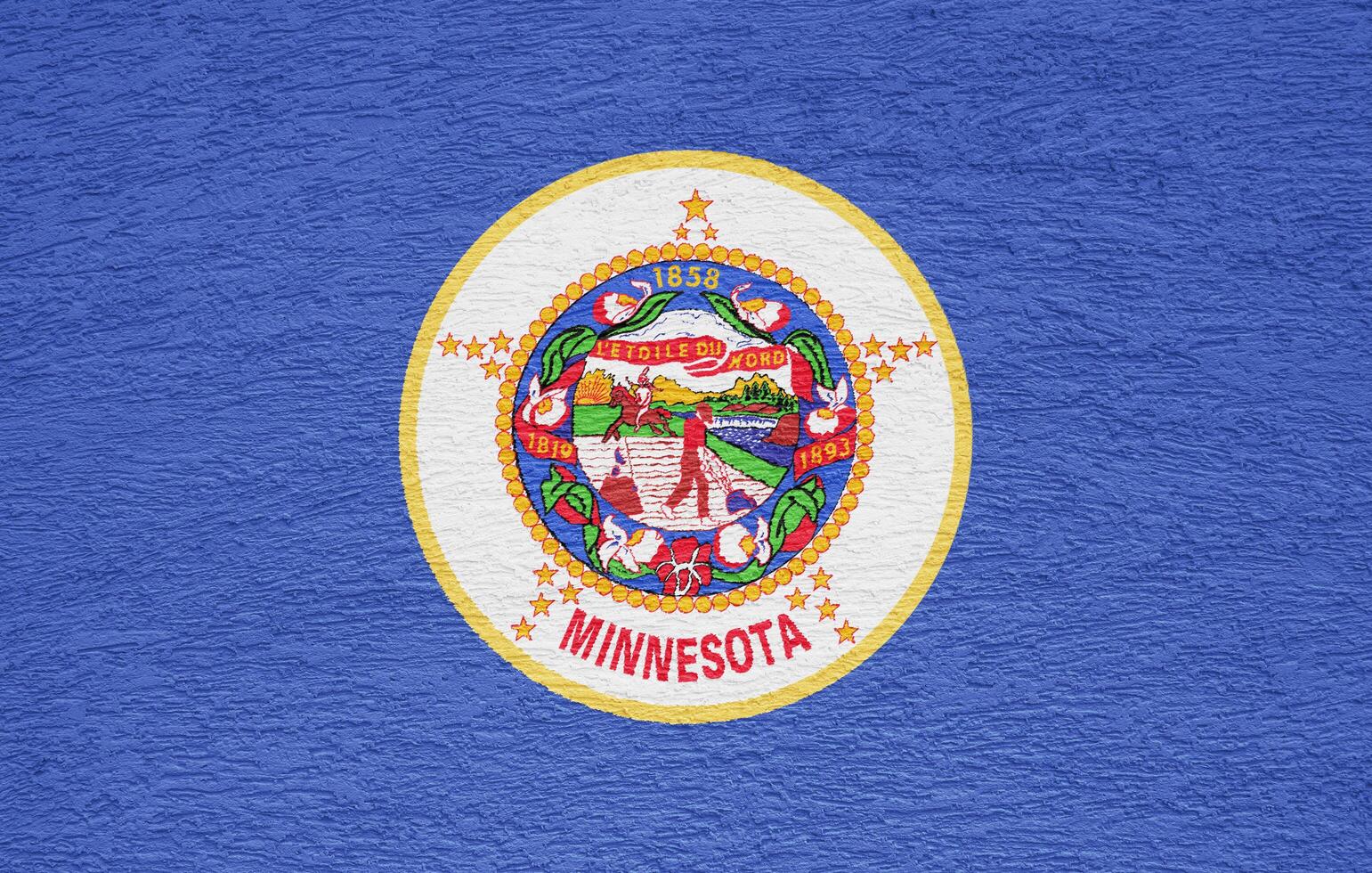 Flag of Minnesota state USA on a textured background. Concept collage. photo