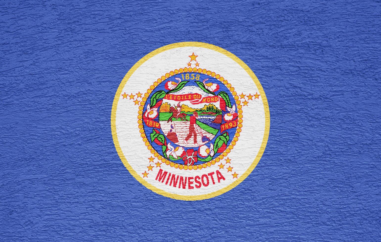 Flag of Minnesota state USA on a textured background. Concept collage. photo