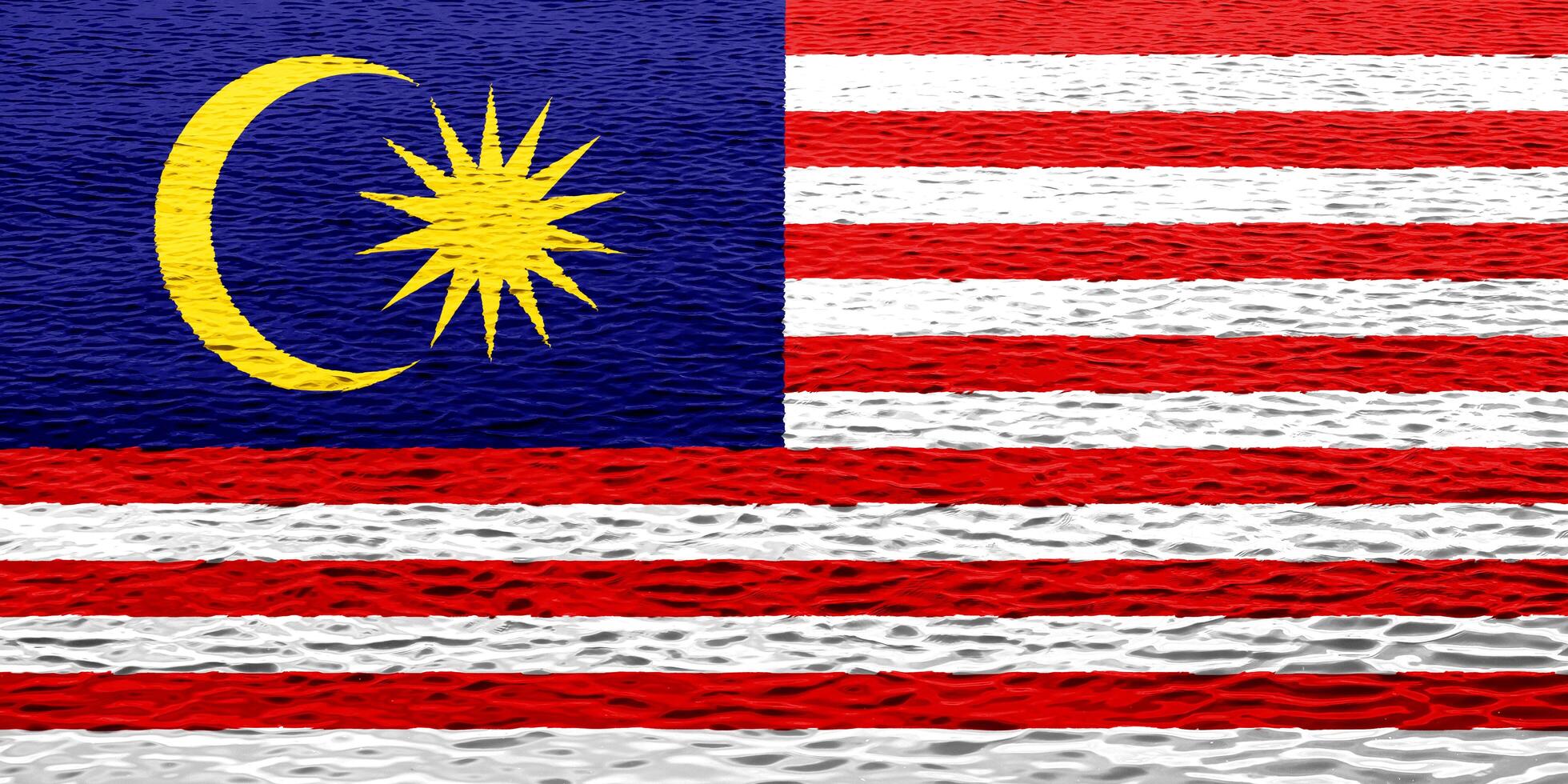 Flag of Malaysia on a textured background. Concept collage. photo