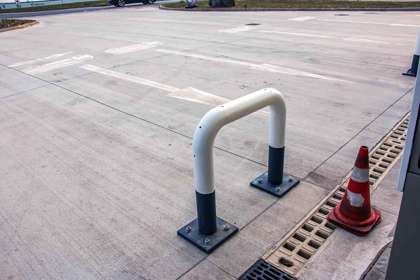 Gas station on the outskirts of Bratislava. Barrier signs. photo