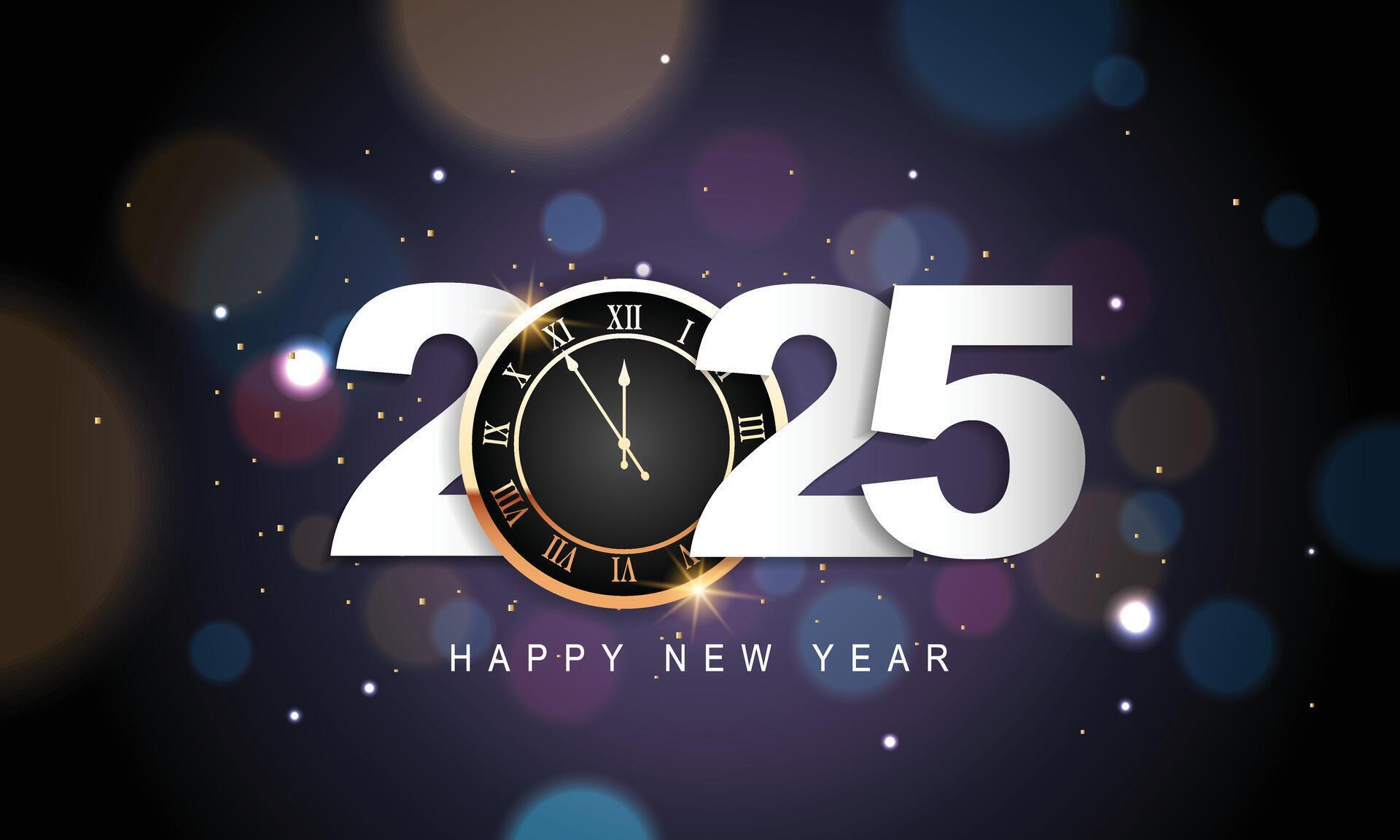 2025 Happy New Year Background Design. Greeting Card, Banner, Poster. Vector Illustration