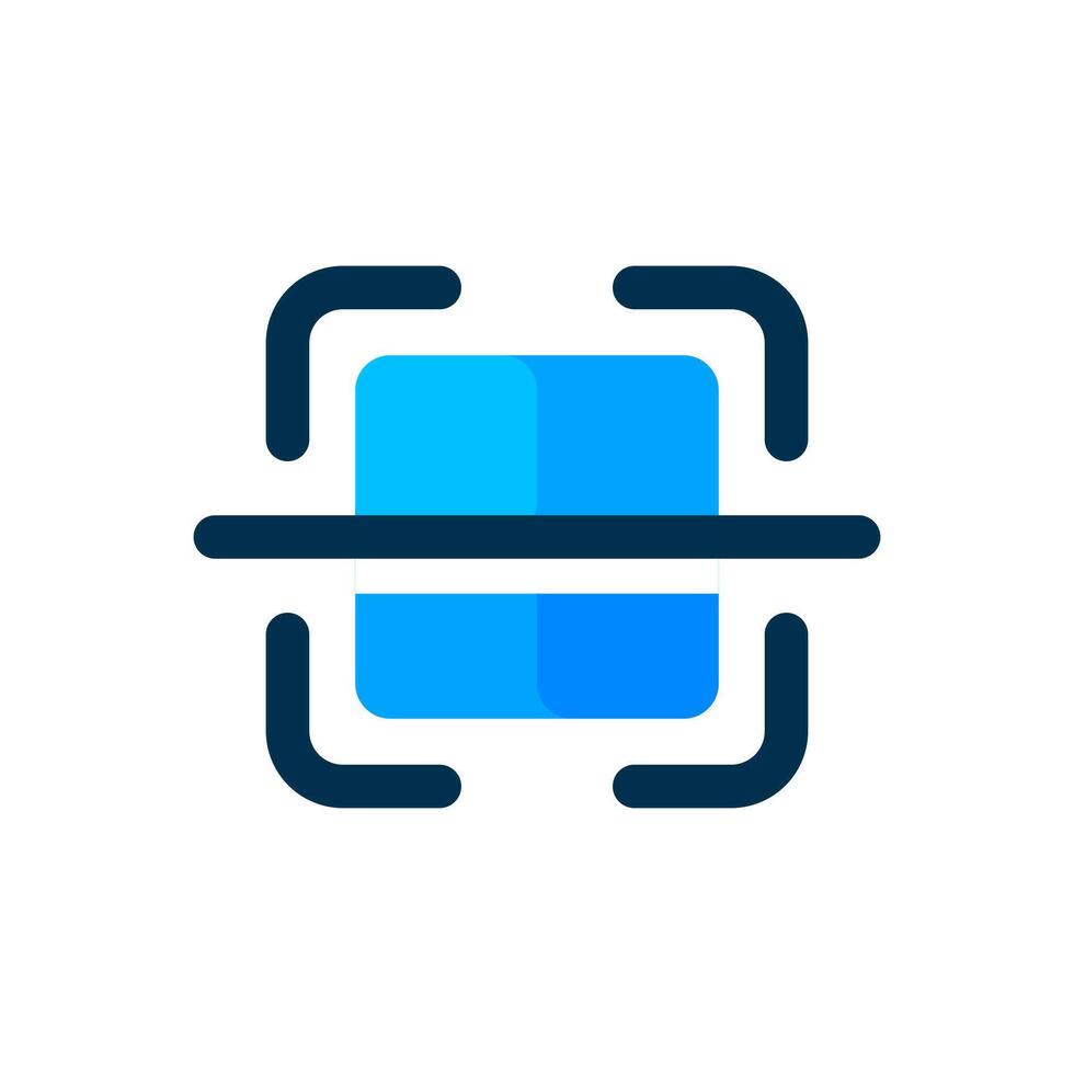 barcode scanner button concept illustration flat design vector. simple