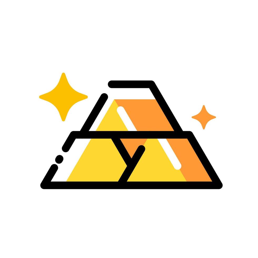 pile of gold bars concept illustration line icon design, isolated vector