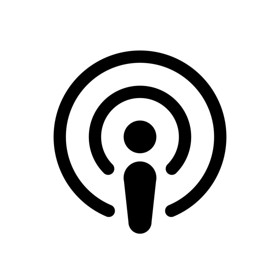 Podcast icon vector in trendy style. Podcasting sign symbol