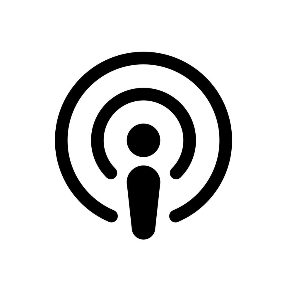 Podcast icon vector in trendy style. Podcasting sign symbol