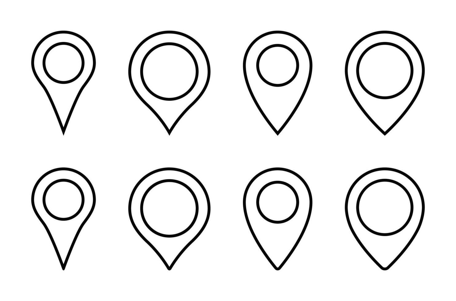 navegación alfiler, ubicación marcador icono vector en línea estilo