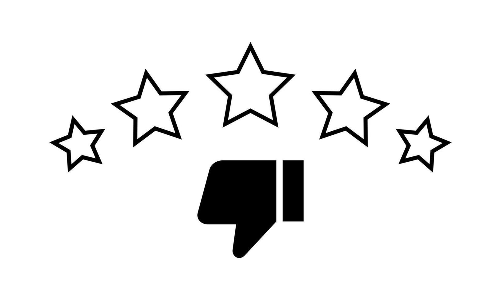 Customer disappointment star icon vector. Dislike, thumb down sign symbol vector
