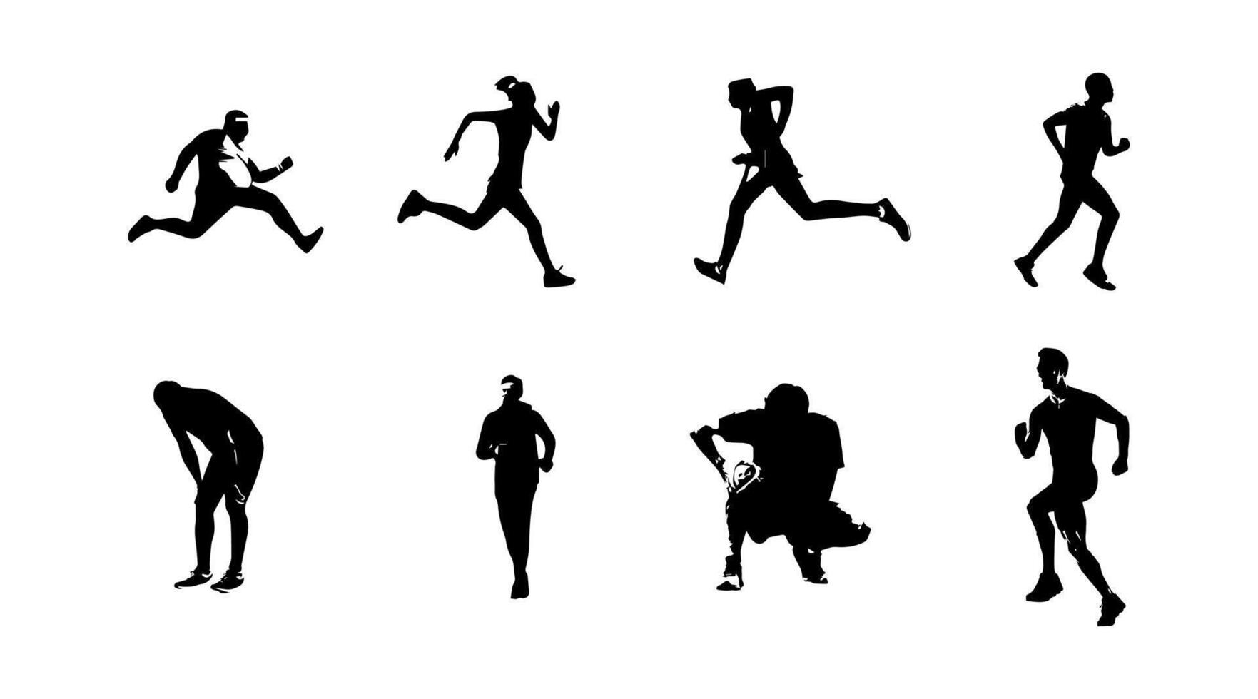 vector illustration of running athlete silhouette