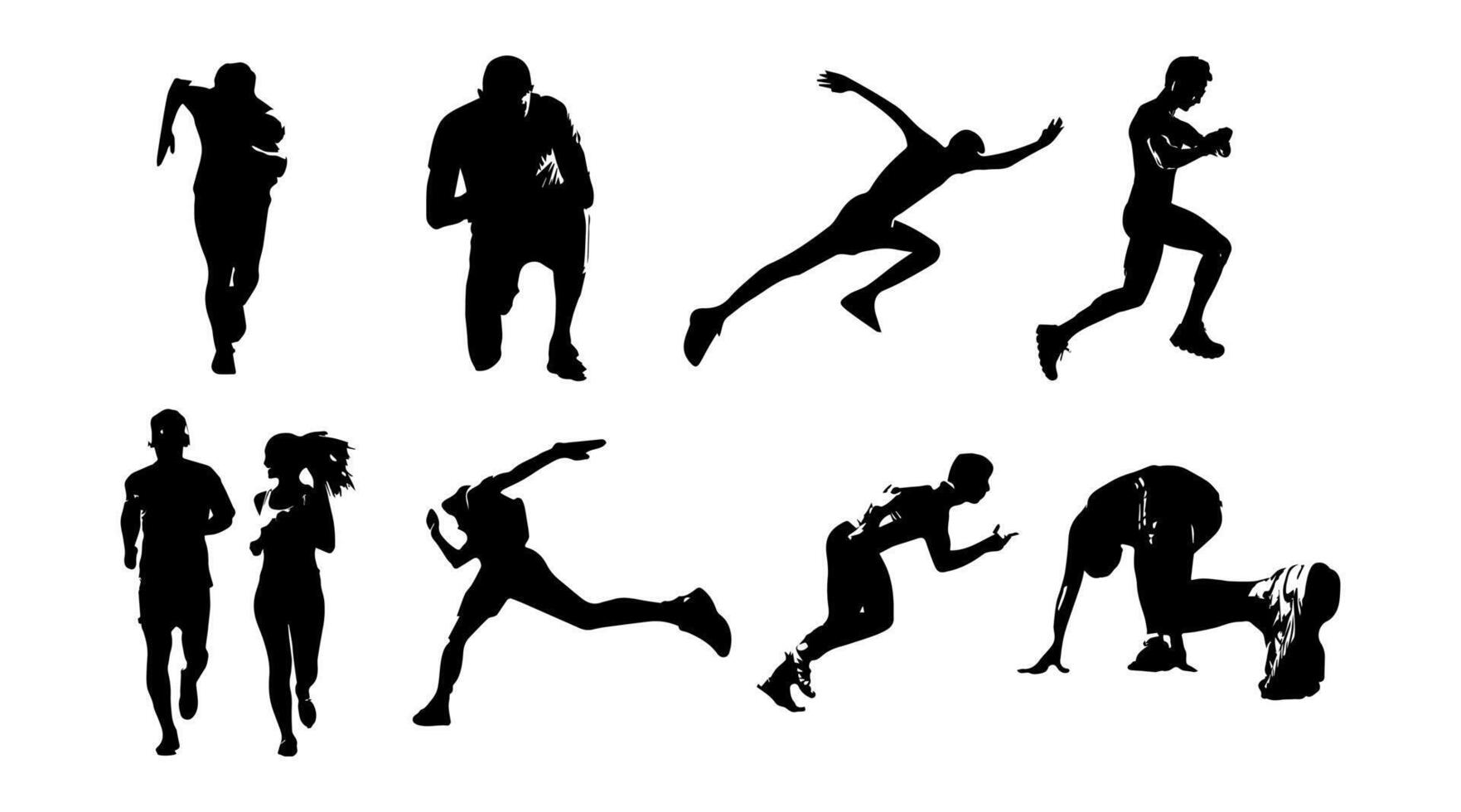 vector illustration of running athlete silhouette