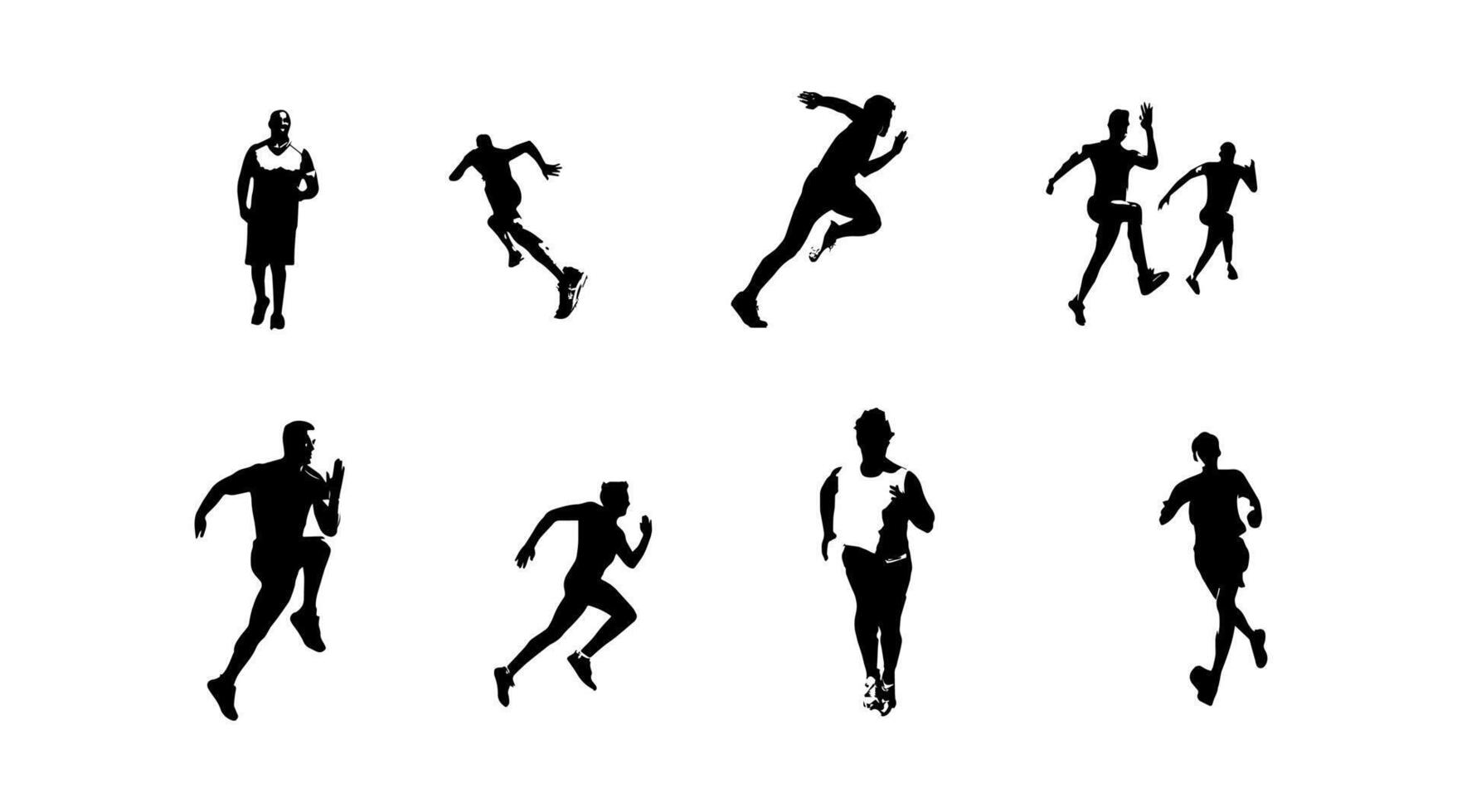 vector illustration of running athlete silhouette