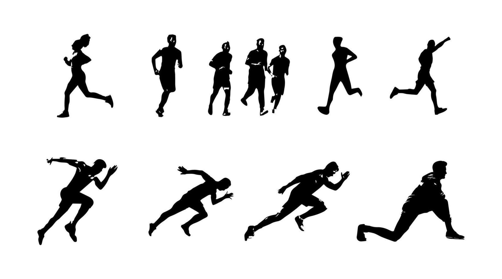 vector ilustración de corriendo atleta silueta