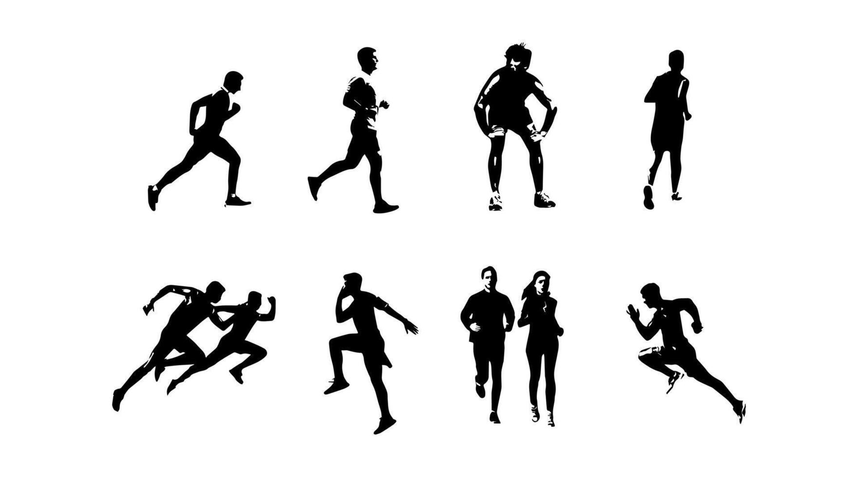 vector illustration of running athlete silhouette