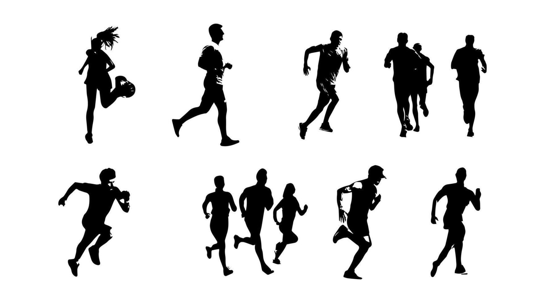 vector ilustración de corriendo atleta silueta