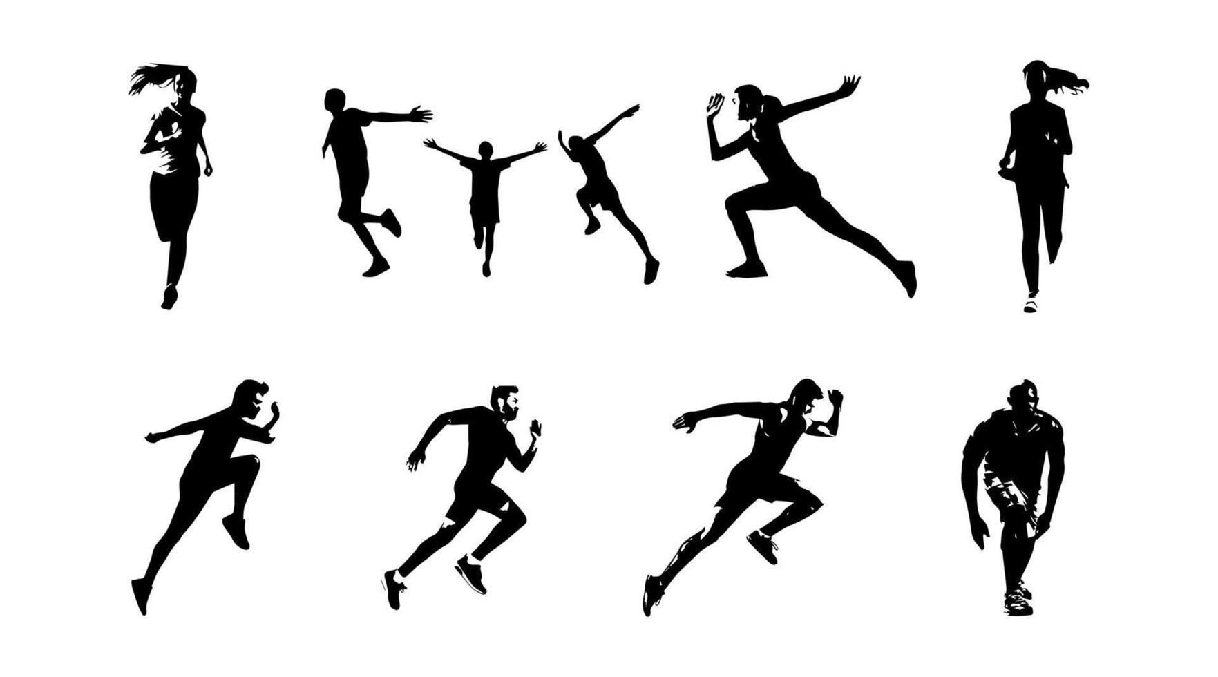 vector illustration of running athlete silhouette