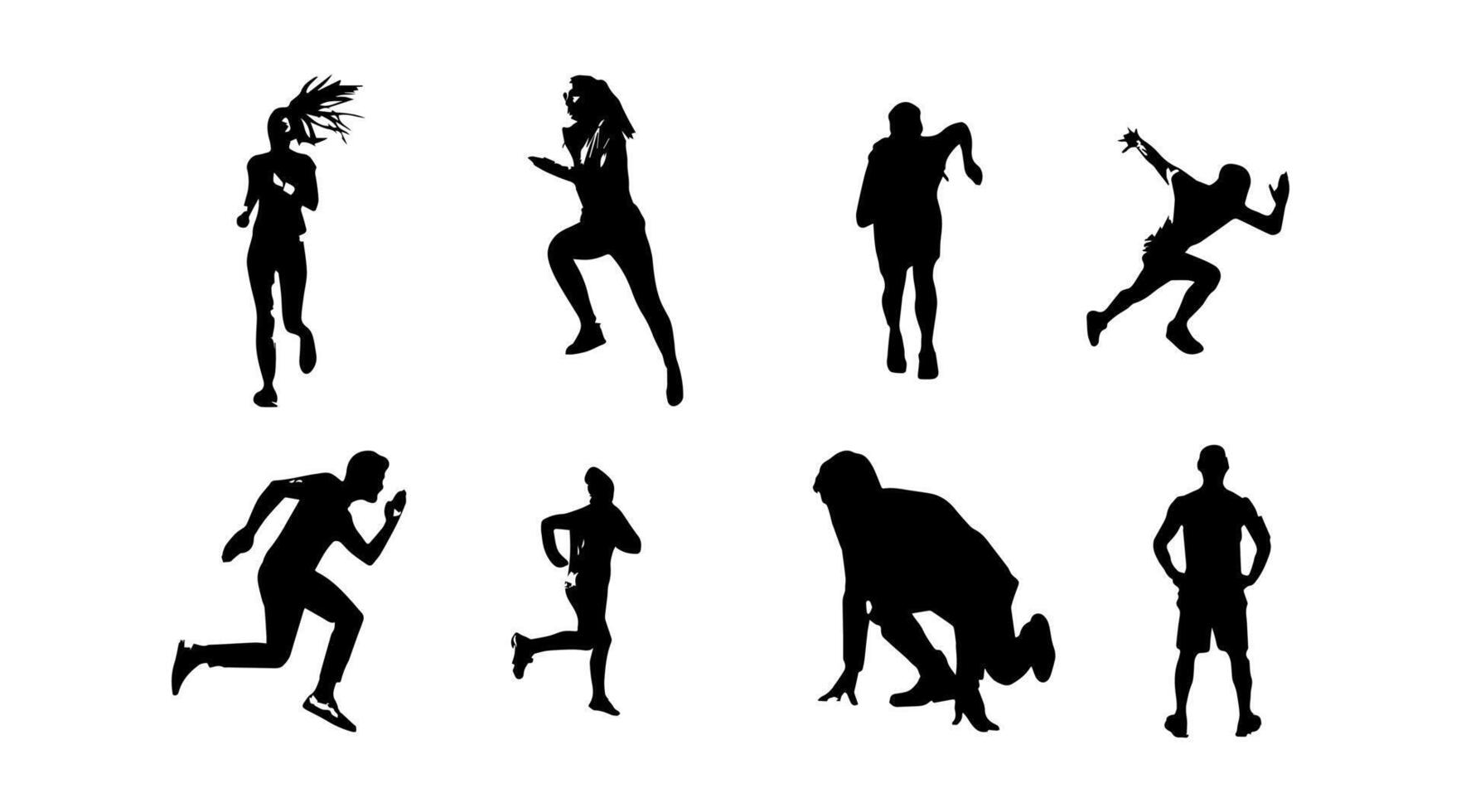vector ilustración de corriendo atleta silueta