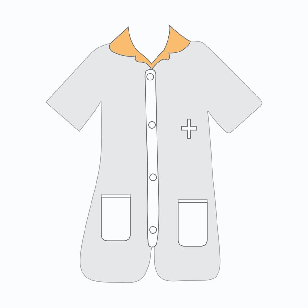 Doctor apron dress vector line art eps