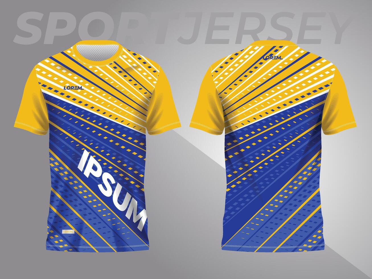 resumen azul y amarillo antecedentes y modelo para deporte jersey diseño vector