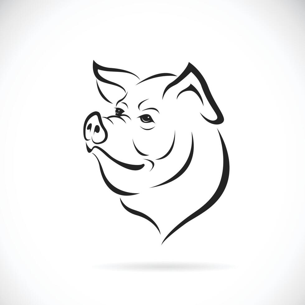 Vector of pig head design on white background. Easy editable layered vector illustration. Farm animals.