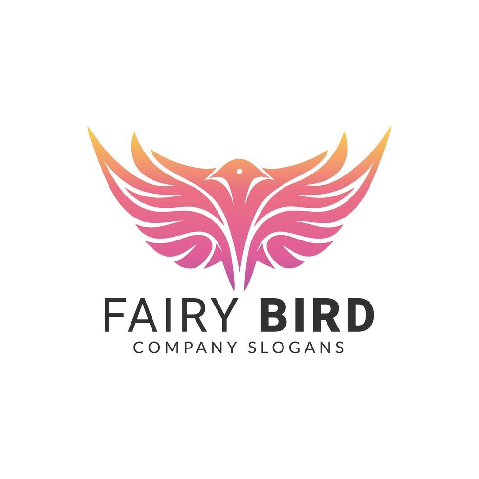 Fairy bird flat design logo vector