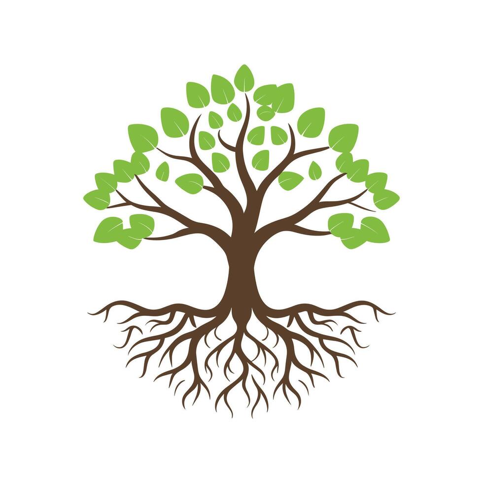 Tree with roots vector illustration