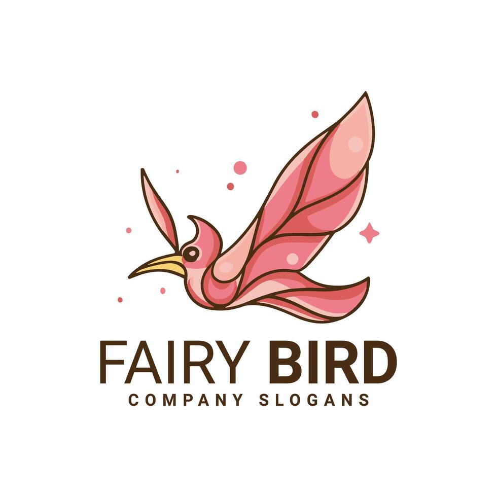 Fairy bird flat design logo vector