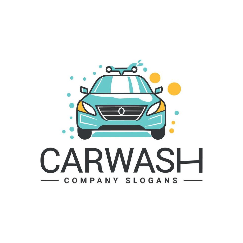 Flat car wash company logo vector