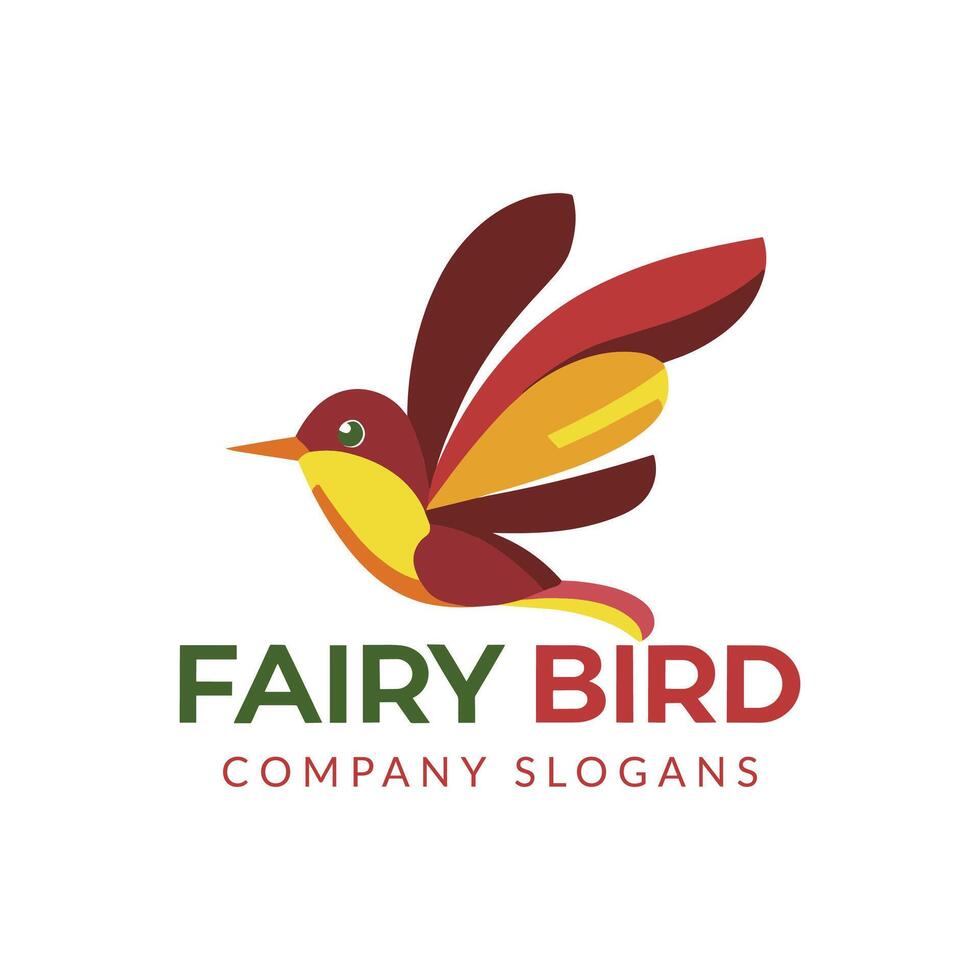 Fairy bird flat design logo vector