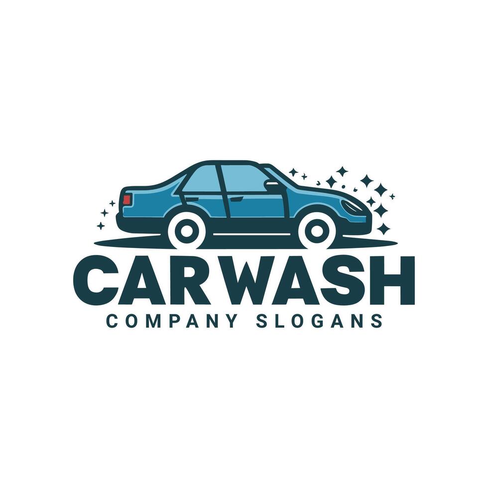 Flat car wash company logo vector