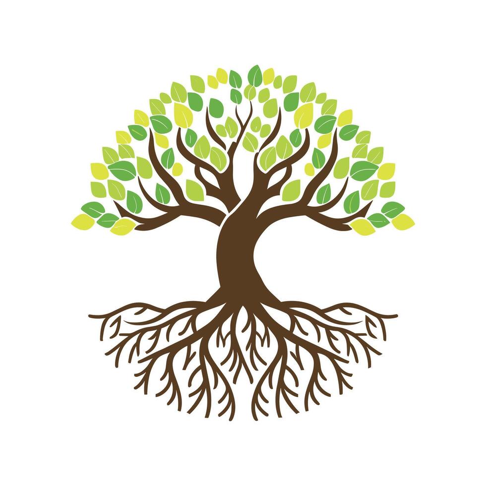 Tree with roots vector illustration