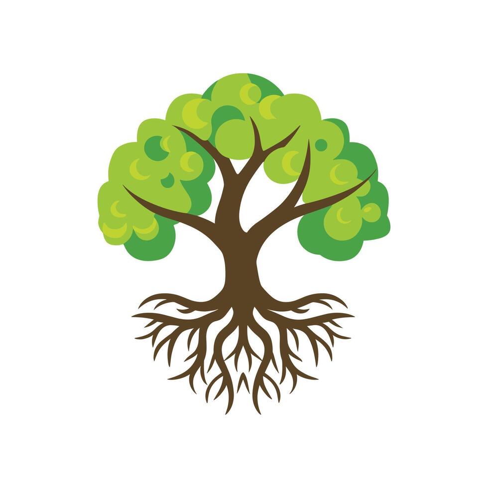 Tree with roots vector illustration 38011101 Vector Art at Vecteezy